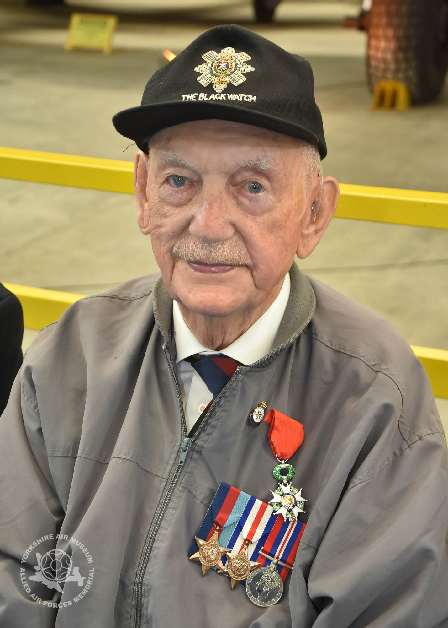 Legion d'Honneur medals presented to 21 Normandy Veterans at Yorkshire Air Museum on Sunday 22nd May, 2016. Pictured is George Hubert Hollings of Roundhay, Leeds, who recieved the medal from Colonel Bruno Cunat, French Liasion Officer to the Ministry of Defence. Picture David Harrison/ Yorkshire Air Museum. (Private, Army landed D-Day +4 on beach at Quistreham with 1st Batallion Tyne Side Scottish. Transferred to 5th Batallion Black Watch September 1944 for rest of campaign.)