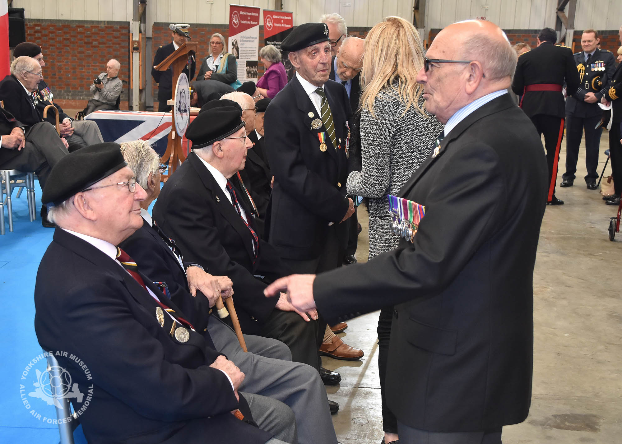 Presentation of the Legion d'Honneur ceremony held at the Yorkshire Air Museum, Elvington, on Sunday 22nd September, 2016. Pictured waiting for the start. Picture David Harrison / Yorkshire Air Museum.