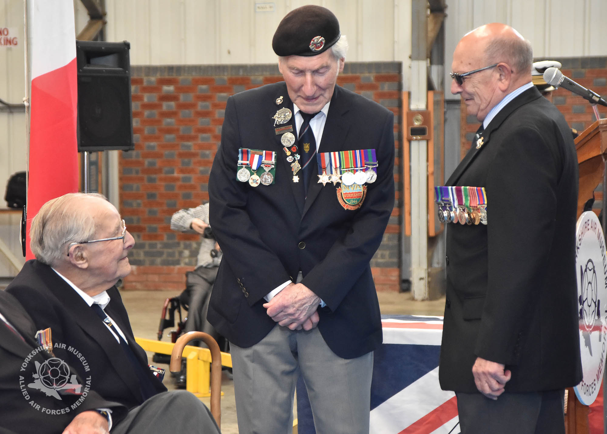 Presentation of the Legion d'Honneur ceremony held at the Yorkshire Air Museum, Elvington, on Sunday 22nd September, 2016. Pictured waiting for the start. Picture David Harrison / Yorkshire Air Museum.