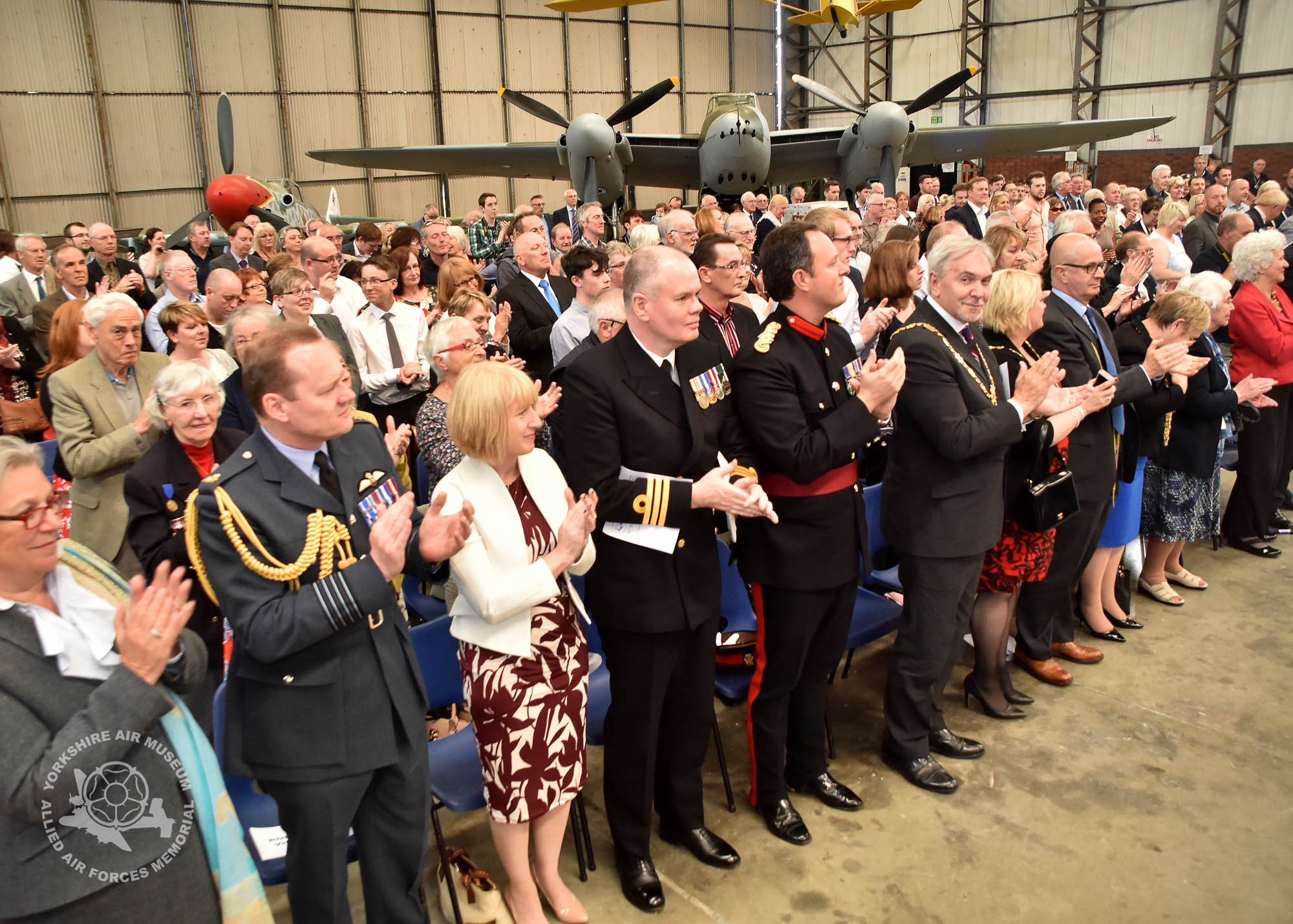 Presentation of the Legion d'Honneur ceremony held at the Yorkshire Air Museum, Elvington, on Sunday 22nd September, 2016. Picture David Harrison / Yorkshire Air Museum.