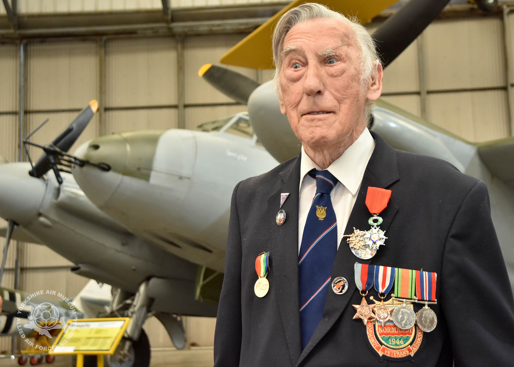 Presentation of the Legion d'Honneur ceremony held at the Yorkshire Air Museum, Elvington, on Sunday 22nd September, 2016. Pictured is Horace Hodgson. Picture David Harrison / Yorkshire Air Museum.